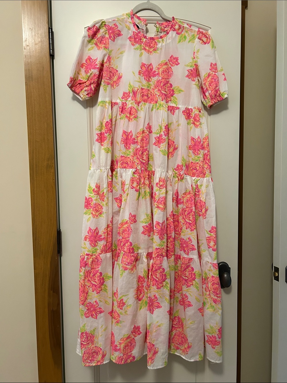 Women’s Floral Maxi Dress in Pink and White Perfect for all Summer events